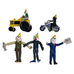 Vtg 5 Jack In The Box Rubber Bendable Figurine Advertising Scuba Fishman & More